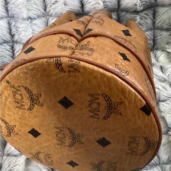 MCM Vintage Visetos Drawstring Bucket Bag